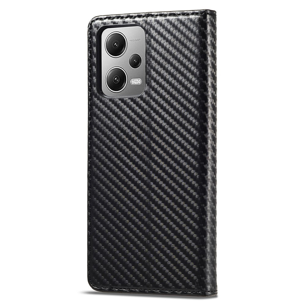LC.IMEEKE För Xiaomi Poco X5 Pro 5G / Redmi Note 12 Pro 5G / Note 12 Pro Speed 5G Kolfibertextur Läder Plånboksfodral Fallskyddande Stativfodral