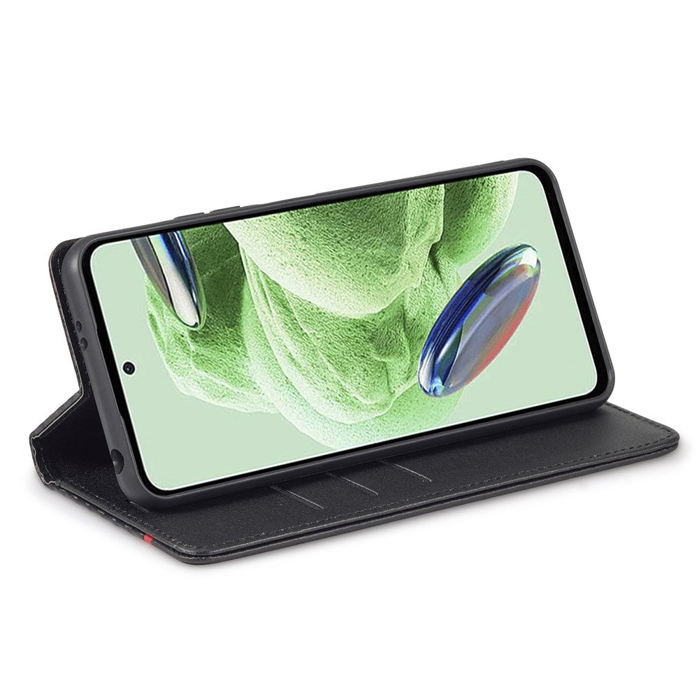 LC.IMEEKE För Xiaomi Poco X5 Pro 5G / Redmi Note 12 Pro 5G / Note 12 Pro Speed 5G Kolfibertextur Läder Plånboksfodral Fallskyddande Stativfodral