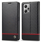 LC.IMEEKE För Xiaomi Poco X5 Pro 5G / Redmi Note 12 Pro 5G / Note 12 Pro Speed 5G Kolfibertextur Läder Plånboksfodral Fallskyddande Stativfodral