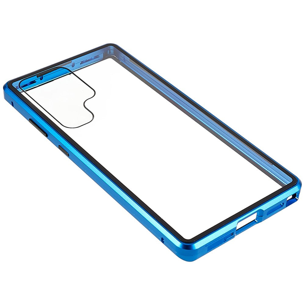 For Samsung Galaxy S23 Ultra Full Body Case Magnetic Tempered Glass Double-Sided Phone Case