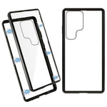 For Samsung Galaxy S23 Ultra Full Body Case Magnetic Tempered Glass Double-Sided Phone Case