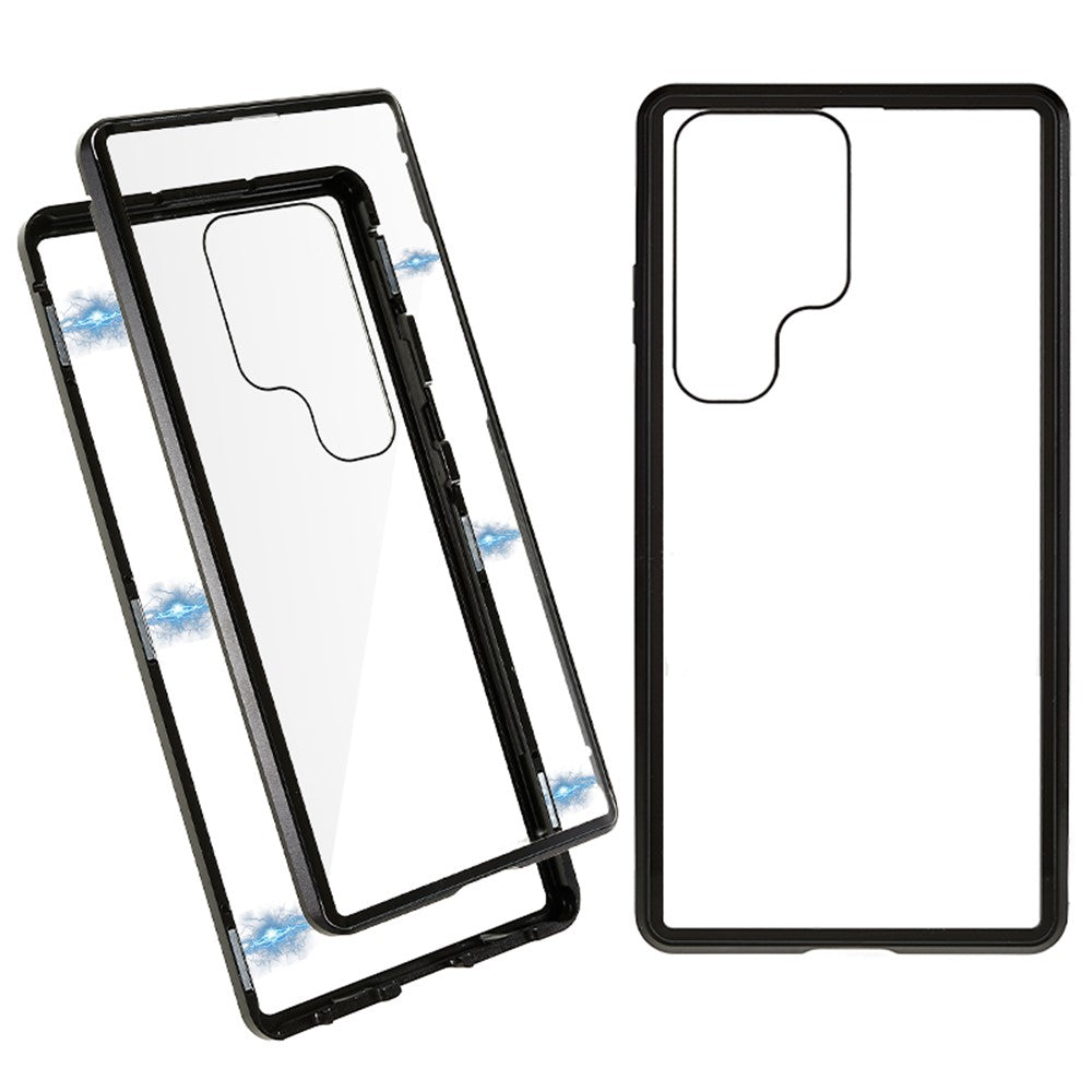 For Samsung Galaxy S23 Ultra Full Body Case Magnetic Tempered Glass Double-Sided Phone Case
