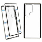 For Samsung Galaxy S23 Ultra Full Body Case Magnetic Tempered Glass Double-Sided Phone Case
