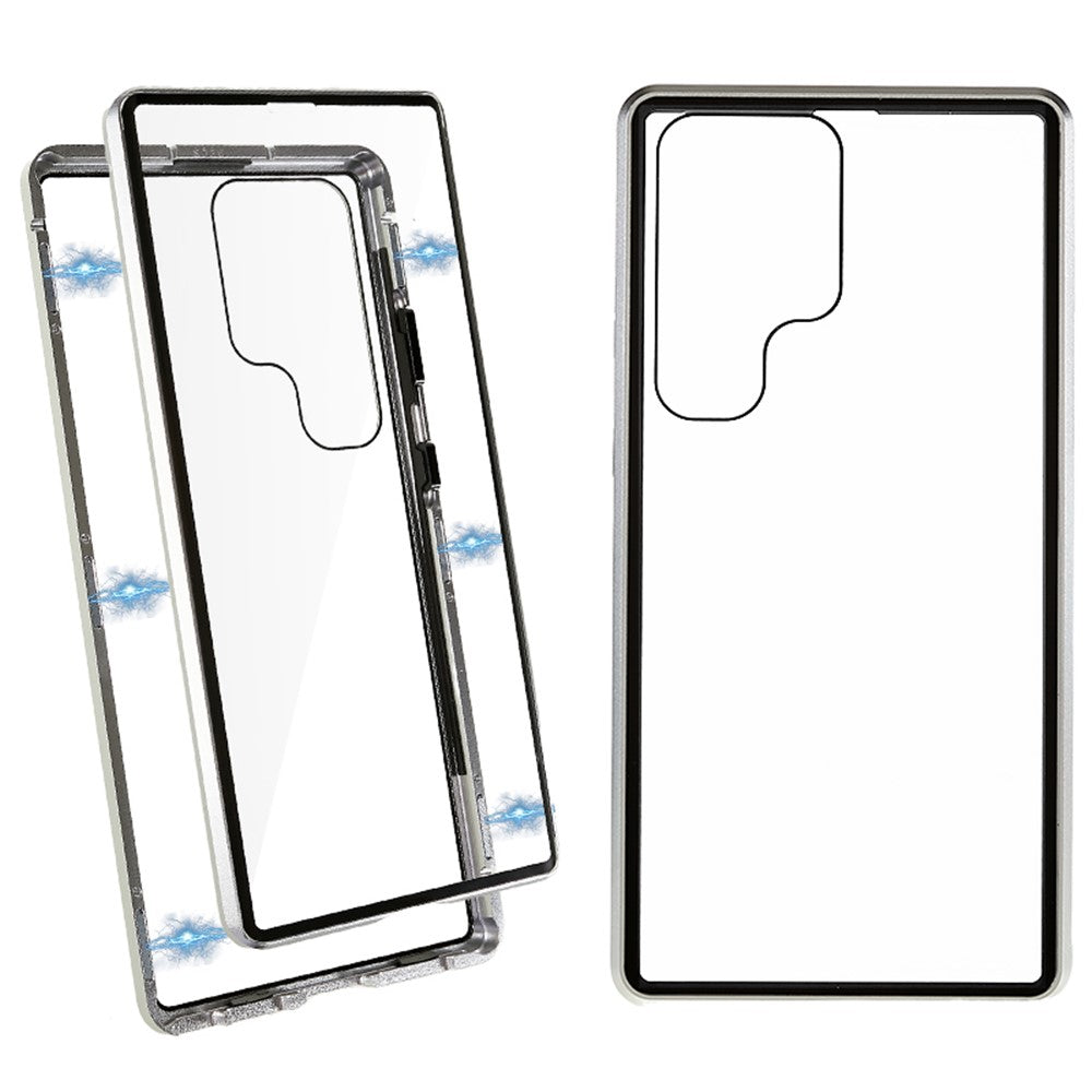 For Samsung Galaxy S23 Ultra Full Body Case Magnetic Tempered Glass Double-Sided Phone Case