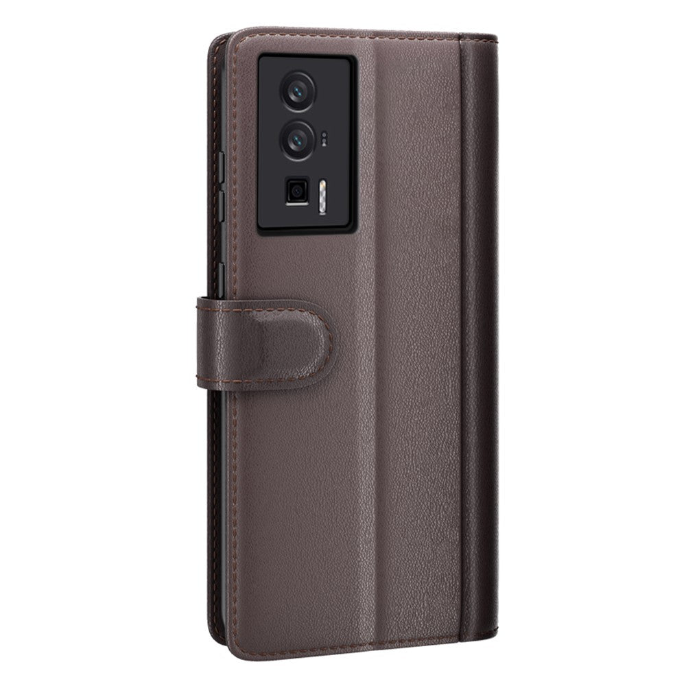 For Xiaomi Poco F5 Pro 5G / Redmi K60 Pro 5G / K60 5G Case Genuine Split Leather Phone Cover with Wallet Stand