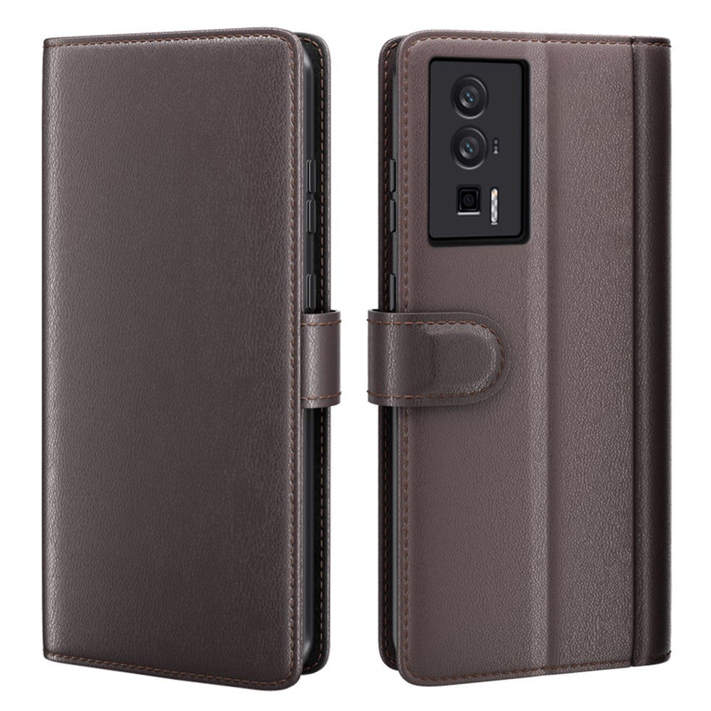 For Xiaomi Poco F5 Pro 5G / Redmi K60 Pro 5G / K60 5G Case Genuine Split Leather Phone Cover with Wallet Stand