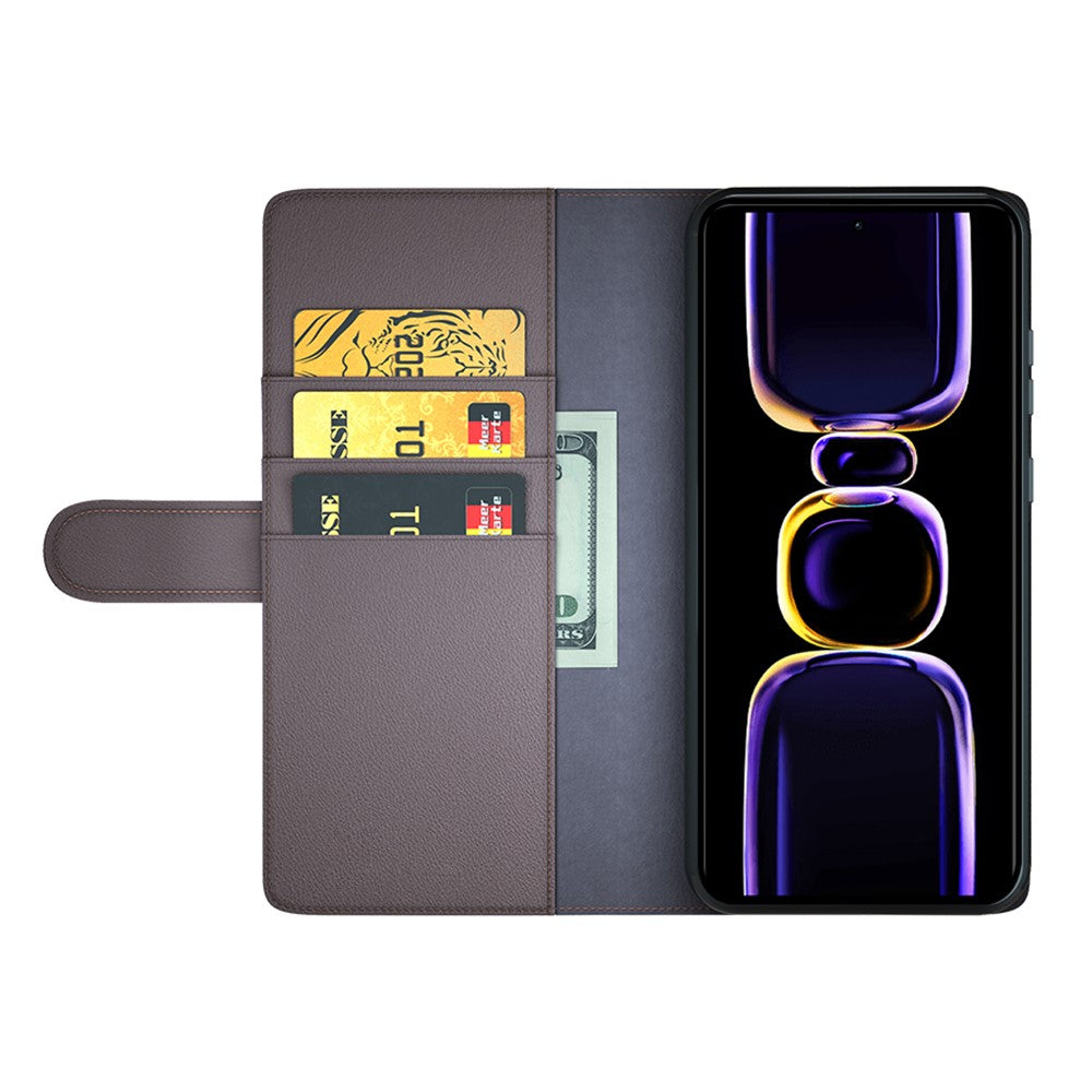 For Xiaomi Poco F5 Pro 5G / Redmi K60 Pro 5G / K60 5G Case Genuine Split Leather Phone Cover with Wallet Stand