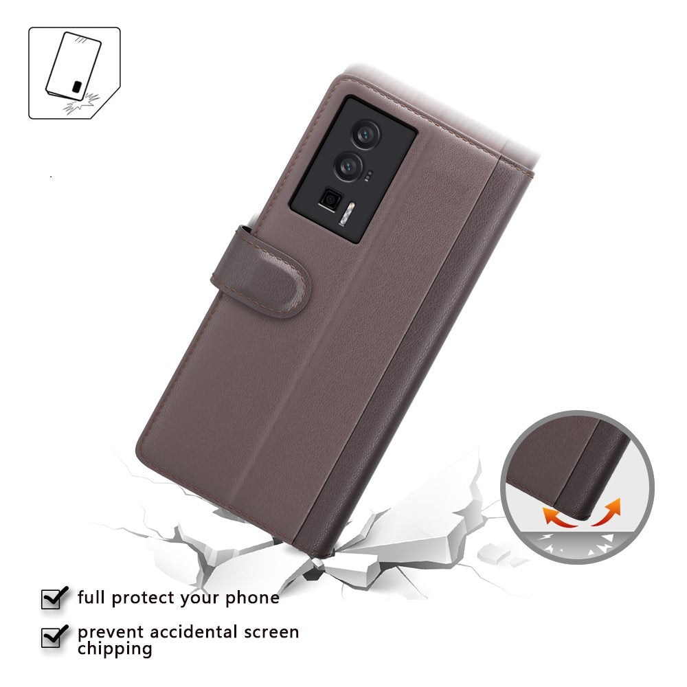For Xiaomi Poco F5 Pro 5G / Redmi K60 Pro 5G / K60 5G Case Genuine Split Leather Phone Cover with Wallet Stand