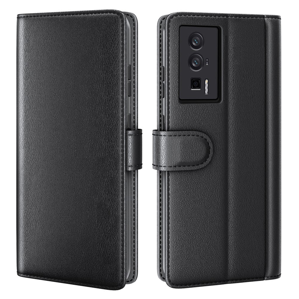 For Xiaomi Poco F5 Pro 5G / Redmi K60 Pro 5G / K60 5G Case Genuine Split Leather Phone Cover with Wallet Stand