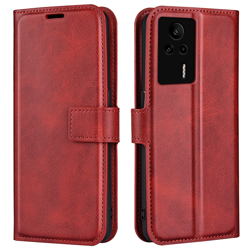 For Xiaomi Redmi K60E 5G Cell Phone Case Bag Calf Texture Stand Wallet Mobile Phone Cover
