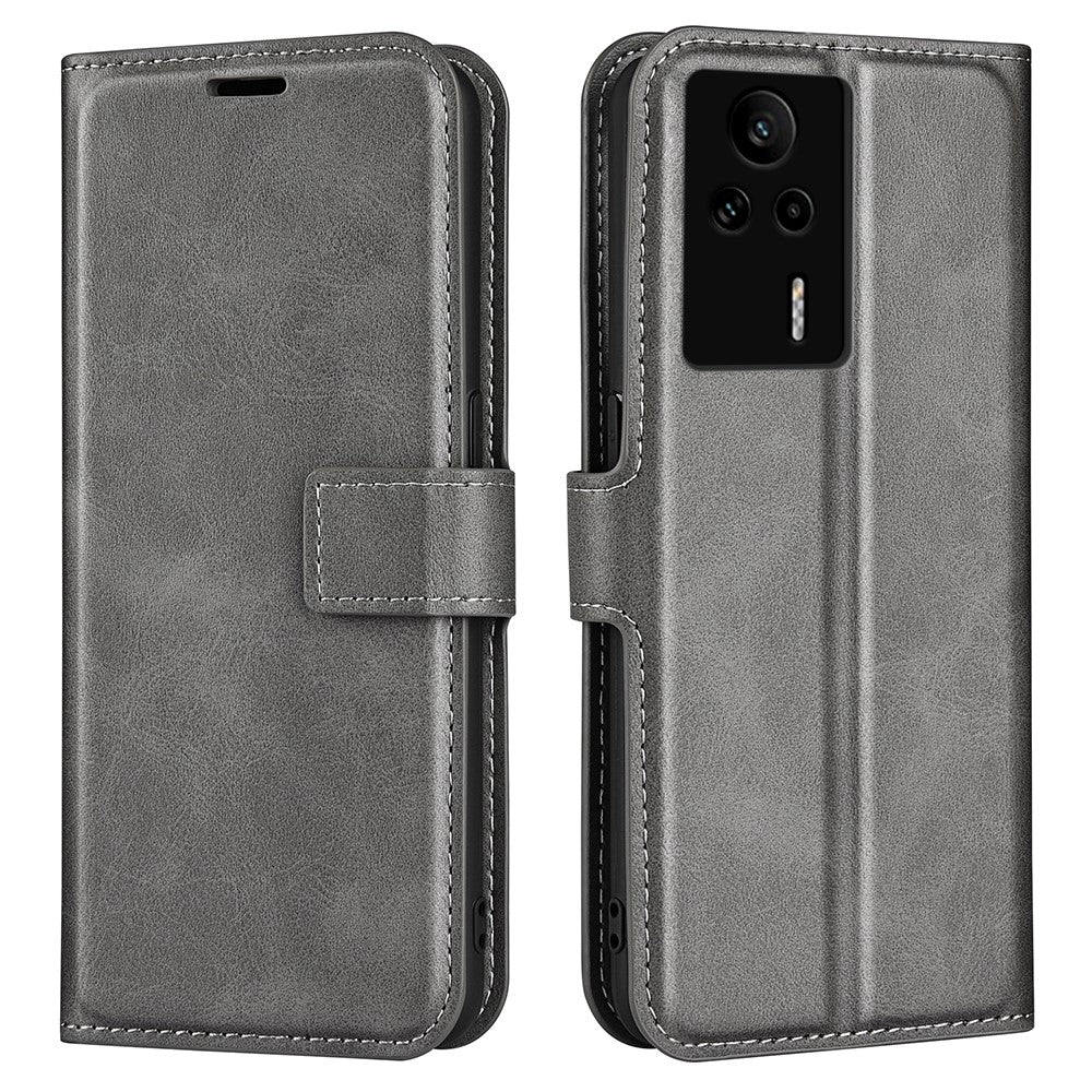 For Xiaomi Redmi K60E 5G Cell Phone Case Bag Calf Texture Stand Wallet Mobile Phone Cover