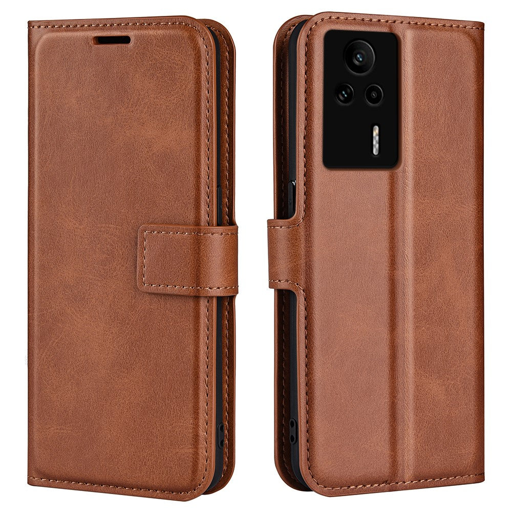 For Xiaomi Redmi K60E 5G Cell Phone Case Bag Calf Texture Stand Wallet Mobile Phone Cover