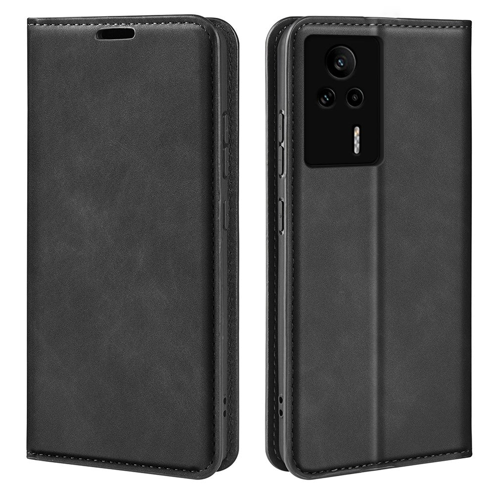 For Xiaomi Redmi K60E 5G Skin-touch Feeling Magnetic Wallet Case PU Leather  Flip Stand Phone Cover