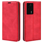 For Xiaomi Redmi K60E 5G Skin-touch Feeling Magnetic Wallet Case PU Leather  Flip Stand Phone Cover