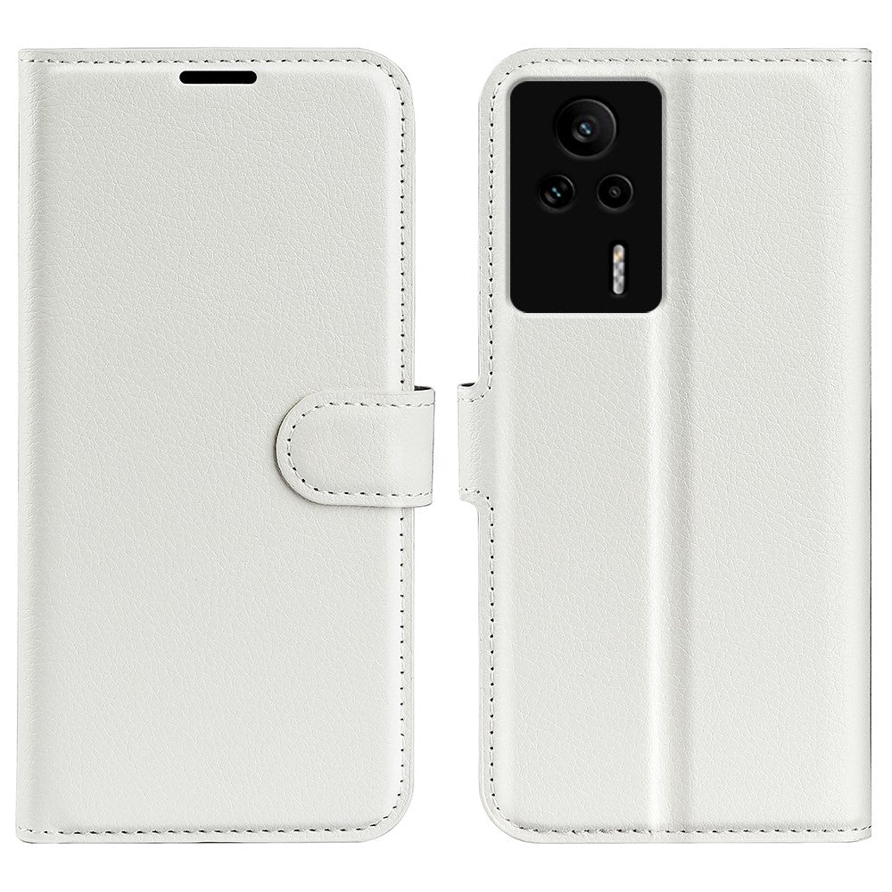 PU-läderfodral för Xiaomi Redmi K60E 5G, Litchi-texturerat plånboksfodral med stativ, stötdämpande
