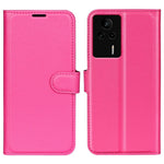 PU-läderfodral för Xiaomi Redmi K60E 5G, Litchi-texturerat plånboksfodral med stativ, stötdämpande