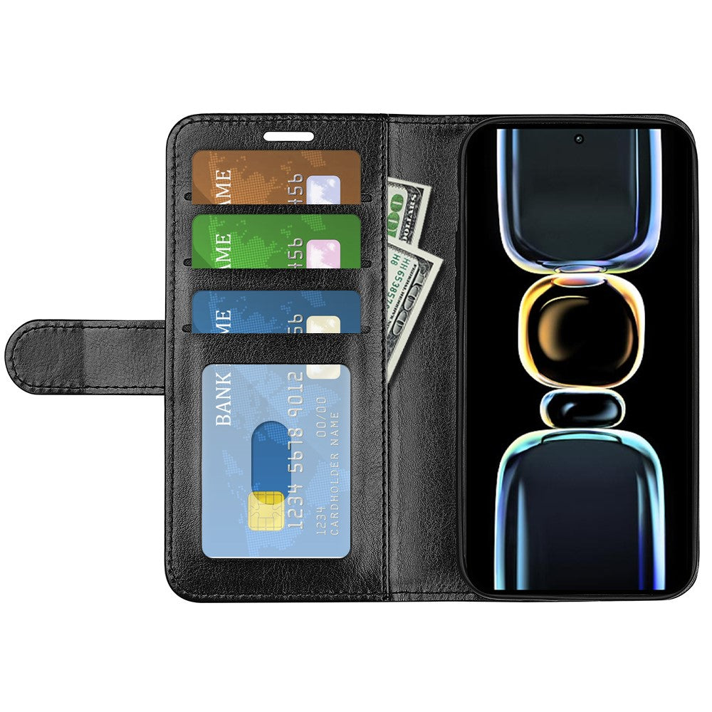 For Xiaomi Redmi K60E 5G Leather Phone Case Crazy Horse Texture Stand Drop-proof Flip Wallet Phone Cover