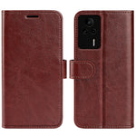 For Xiaomi Redmi K60E 5G Leather Phone Case Crazy Horse Texture Stand Drop-proof Flip Wallet Phone Cover