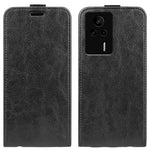 PU Leather Phone Cover For Xiaomi Redmi K60E 5G , Vertical Flip Crazy Horse Texture Card Holder Anti-drop Case