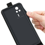 PU Leather Phone Cover For Xiaomi Redmi K60E 5G , Vertical Flip Crazy Horse Texture Card Holder Anti-drop Case