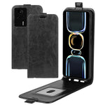 PU Leather Phone Cover For Xiaomi Redmi K60E 5G , Vertical Flip Crazy Horse Texture Card Holder Anti-drop Case
