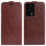PU Leather Phone Cover For Xiaomi Redmi K60E 5G , Vertical Flip Crazy Horse Texture Card Holder Anti-drop Case