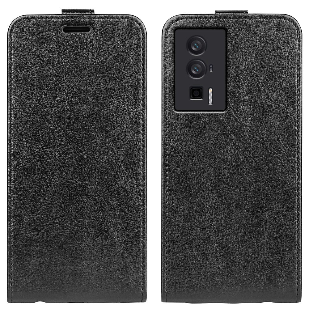 For Xiaomi Poco F5 Pro 5G / Redmi K60 Pro 5G / K60 5G PU Leather Crazy Horse Texture Vertical Flip Phone Cover Card Holder