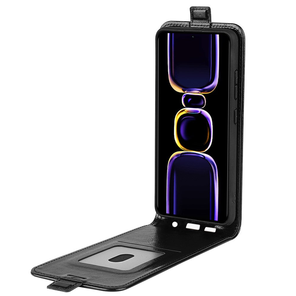 For Xiaomi Poco F5 Pro 5G / Redmi K60 Pro 5G / K60 5G PU Leather Crazy Horse Texture Vertical Flip Phone Cover Card Holder