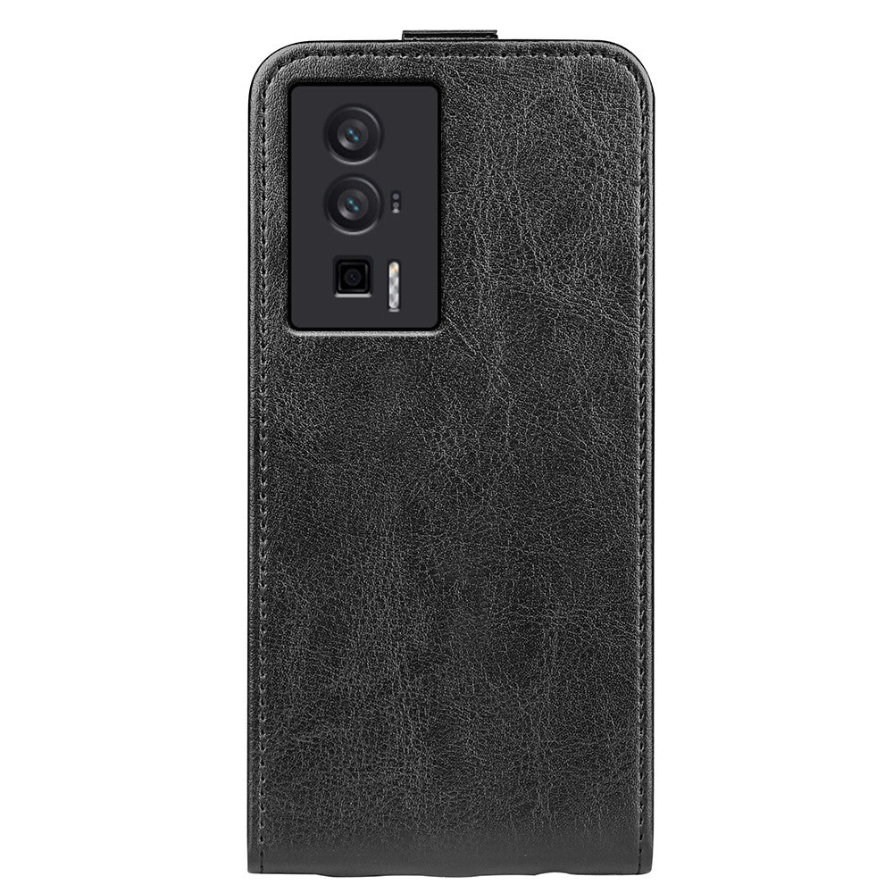 For Xiaomi Poco F5 Pro 5G / Redmi K60 Pro 5G / K60 5G PU Leather Crazy Horse Texture Vertical Flip Phone Cover Card Holder
