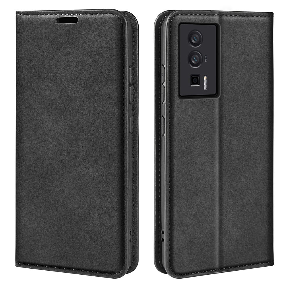 For Xiaomi Poco F5 Pro 5G / Redmi K60 Pro 5G / K60 5G Skin-touch Feeling Magnetic Auto-absorbed Wallet Case PU Leather  Flip Stand Phone Cover