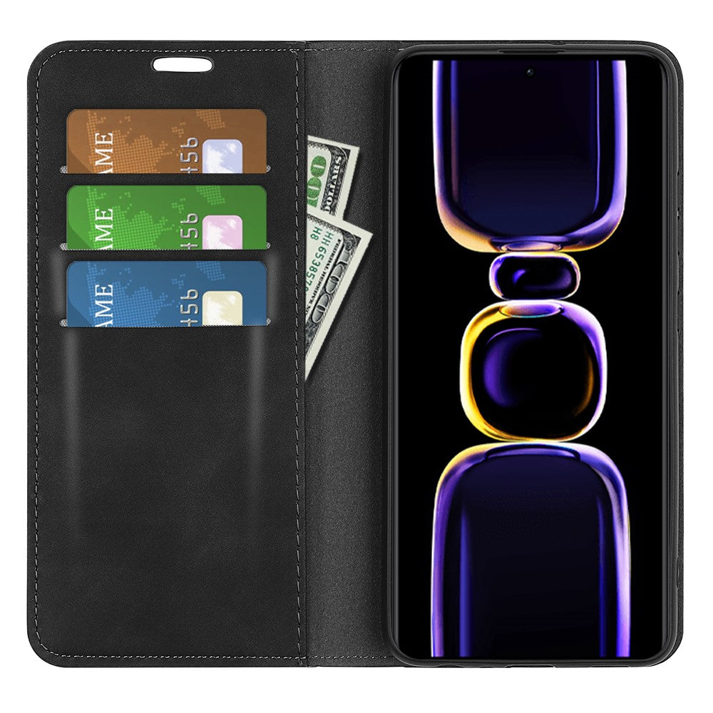 For Xiaomi Poco F5 Pro 5G / Redmi K60 Pro 5G / K60 5G Skin-touch Feeling Magnetic Auto-absorbed Wallet Case PU Leather  Flip Stand Phone Cover