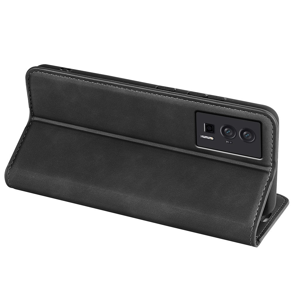 For Xiaomi Poco F5 Pro 5G / Redmi K60 Pro 5G / K60 5G Skin-touch Feeling Magnetic Auto-absorbed Wallet Case PU Leather  Flip Stand Phone Cover