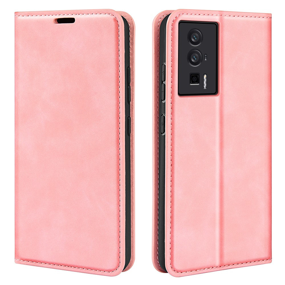 For Xiaomi Poco F5 Pro 5G / Redmi K60 Pro 5G / K60 5G Skin-touch Feeling Magnetic Auto-absorbed Wallet Case PU Leather  Flip Stand Phone Cover