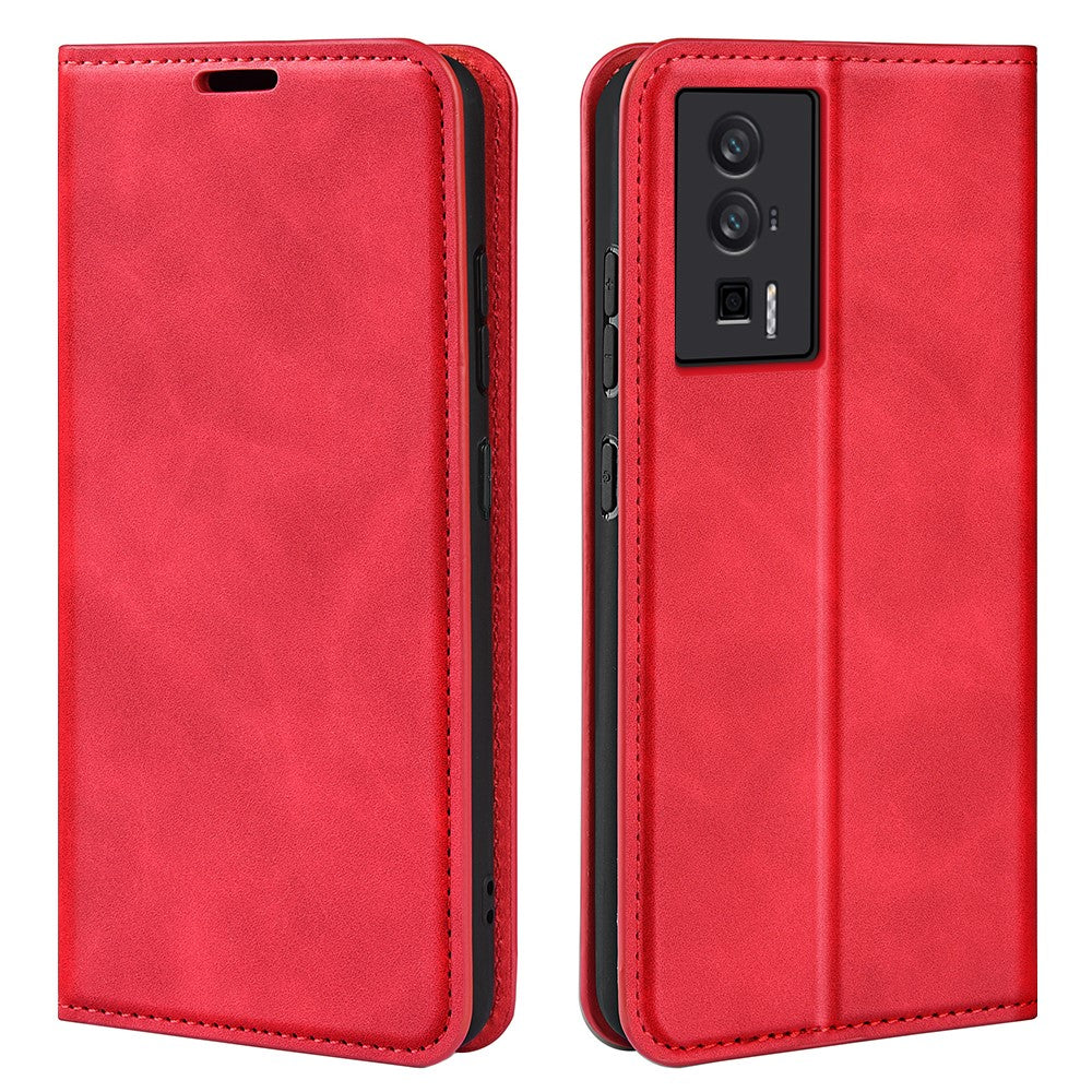 For Xiaomi Poco F5 Pro 5G / Redmi K60 Pro 5G / K60 5G Skin-touch Feeling Magnetic Auto-absorbed Wallet Case PU Leather  Flip Stand Phone Cover