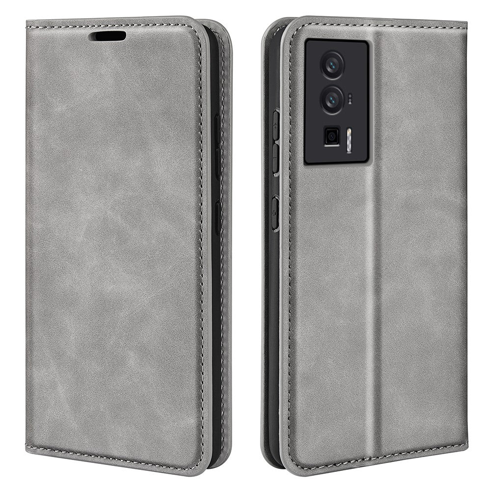 For Xiaomi Poco F5 Pro 5G / Redmi K60 Pro 5G / K60 5G Skin-touch Feeling Magnetic Auto-absorbed Wallet Case PU Leather  Flip Stand Phone Cover