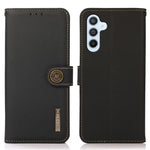 KHAZNEH Til Samsung Galaxy A34 5G Telefonstativ Cover Pung Ægte Kolæder RFID Blokerende Etui