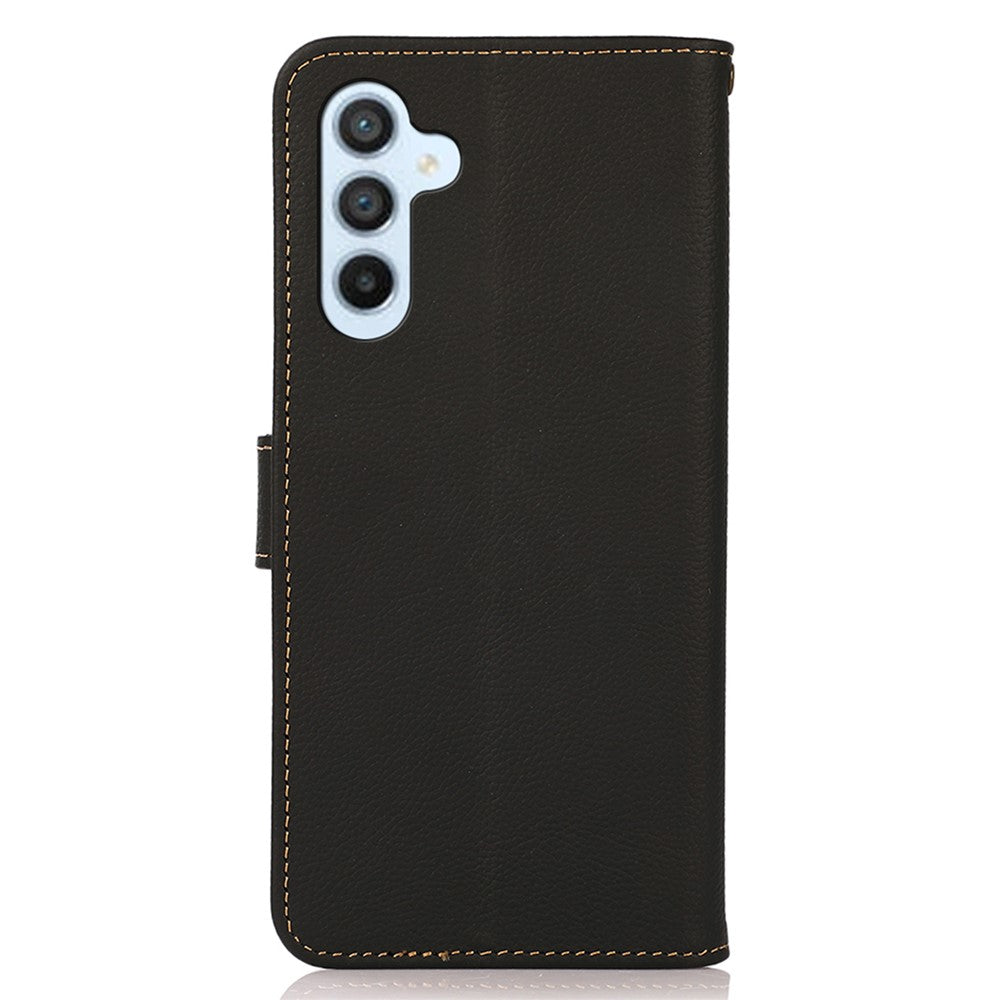 KHAZNEH Til Samsung Galaxy A34 5G Telefonstativ Cover Pung Ægte Kolæder RFID Blokerende Etui