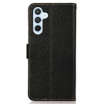 KHAZNEH Til Samsung Galaxy A34 5G RFID-blokerende pung etui Ægte okselæder Stander Telefoncover