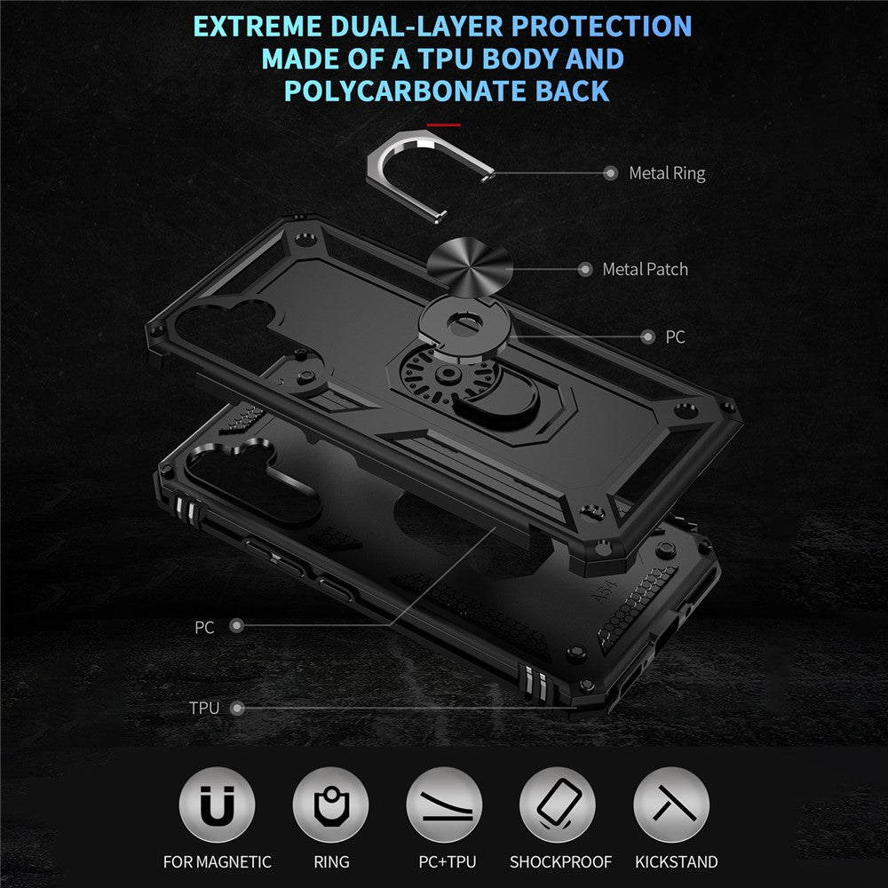 Til Samsung Galaxy A54 5G Stødsikkert Telefoncover Militærkvalitet Telefonbagcover med Ring Kickstand