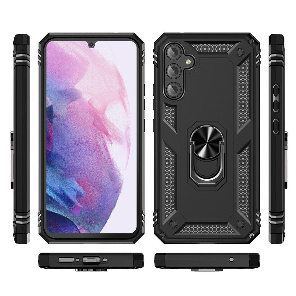 Til Samsung Galaxy A34 5G Ring Holder Kickstand Cover TPU + PC Beskyttende Telefoncover