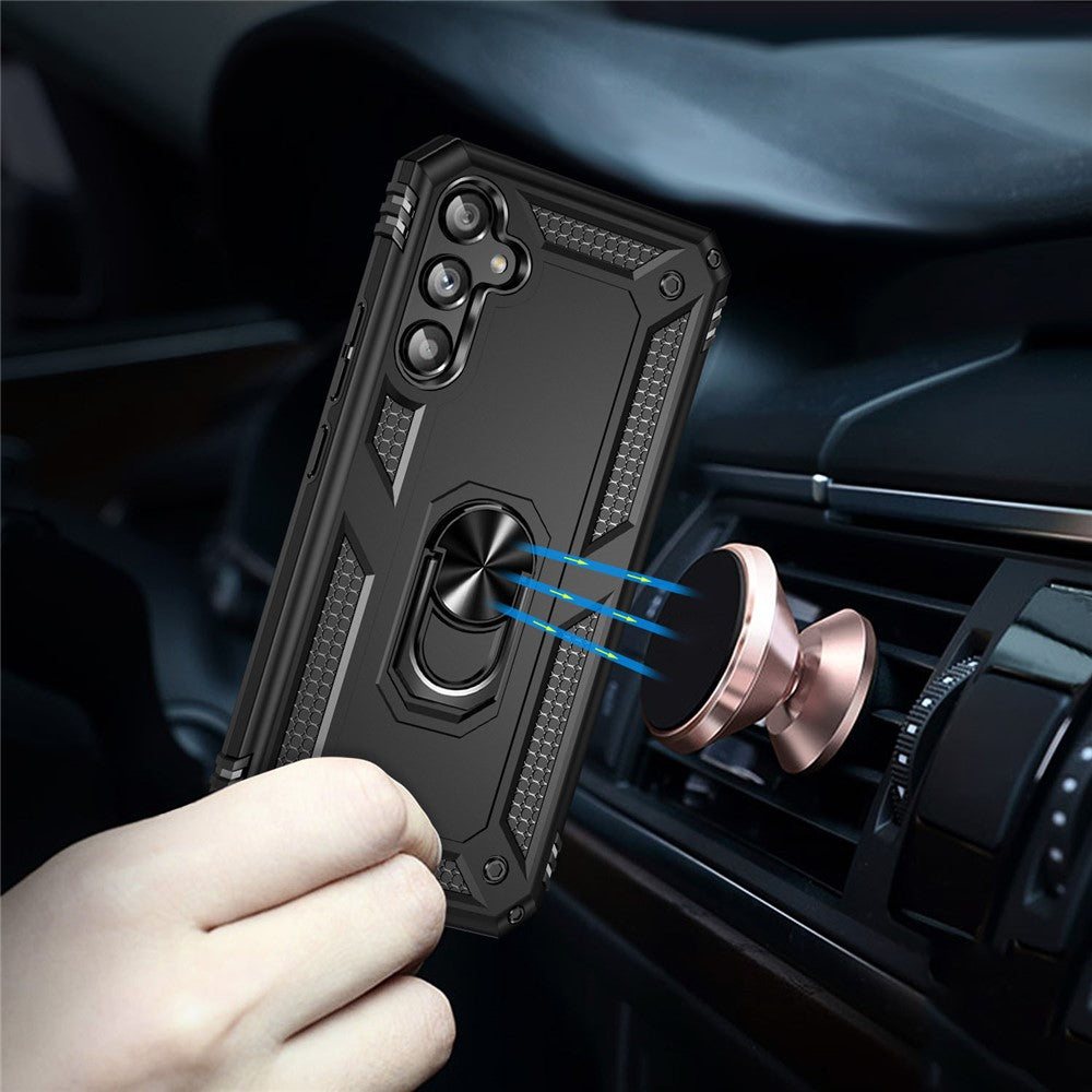 Til Samsung Galaxy A34 5G Ring Holder Kickstand Cover TPU + PC Beskyttende Telefoncover