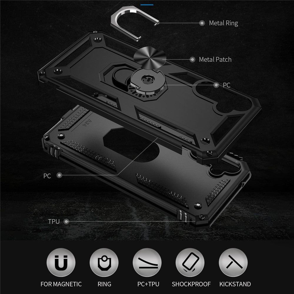 Til Samsung Galaxy A34 5G Ring Holder Kickstand Cover TPU + PC Beskyttende Telefoncover