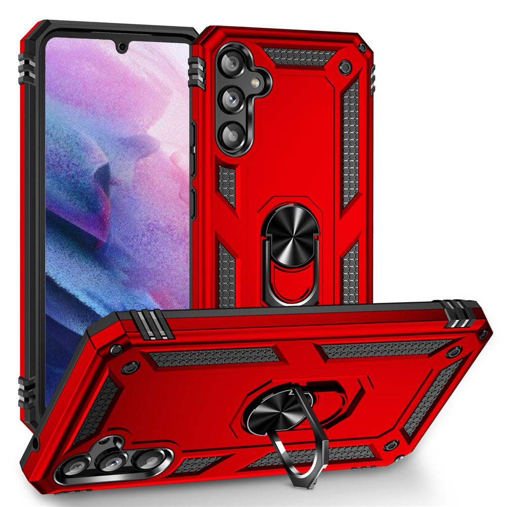 Til Samsung Galaxy A34 5G Ring Holder Kickstand Cover TPU + PC Beskyttende Telefoncover
