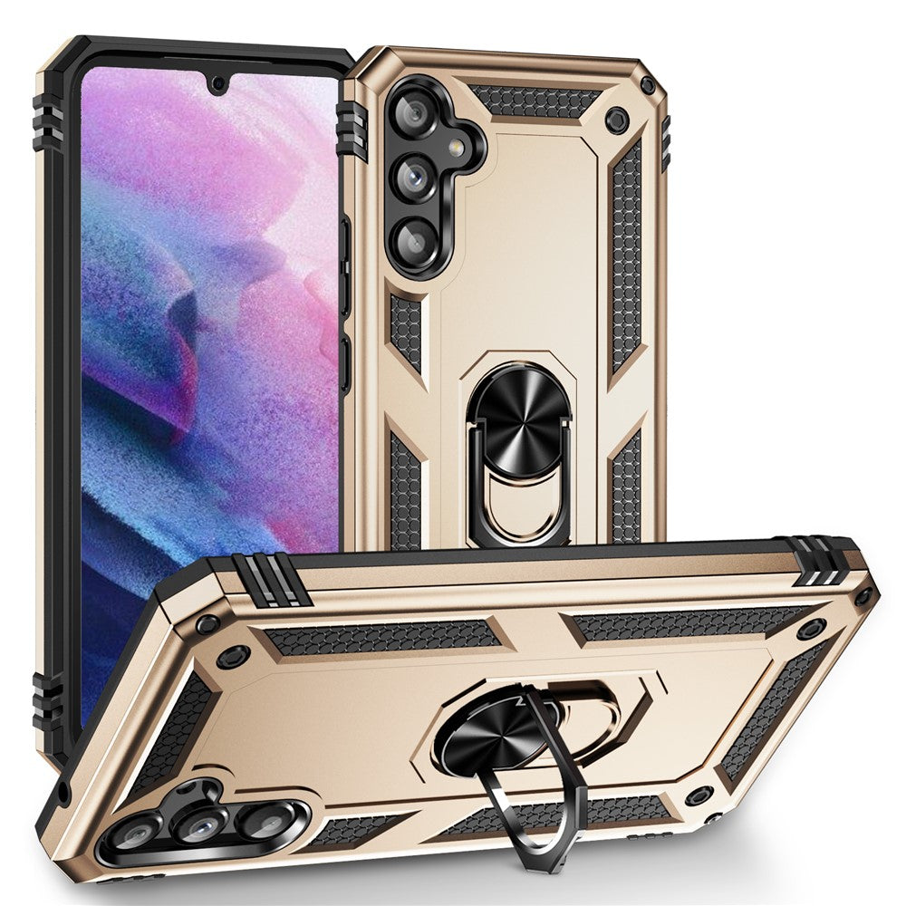 Til Samsung Galaxy A34 5G Ring Holder Kickstand Cover TPU + PC Beskyttende Telefoncover