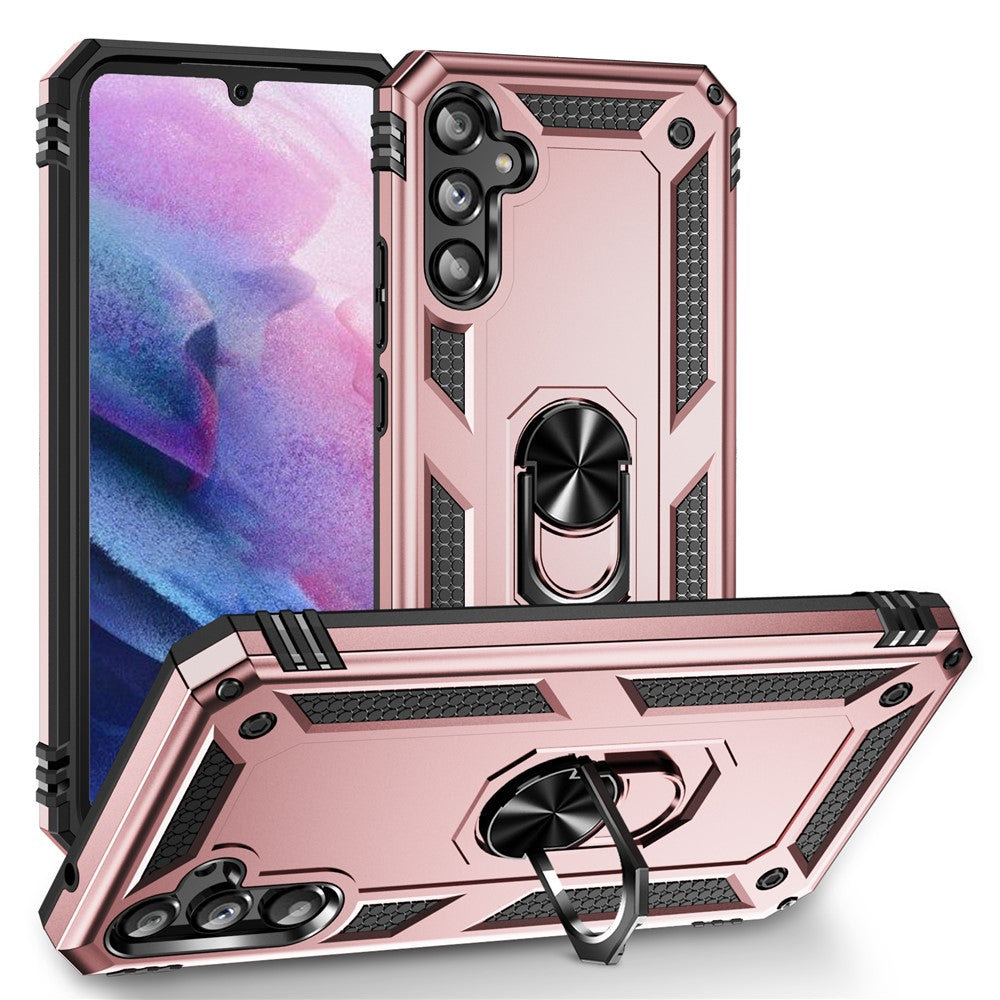 Til Samsung Galaxy A34 5G Ring Holder Kickstand Cover TPU + PC Beskyttende Telefoncover