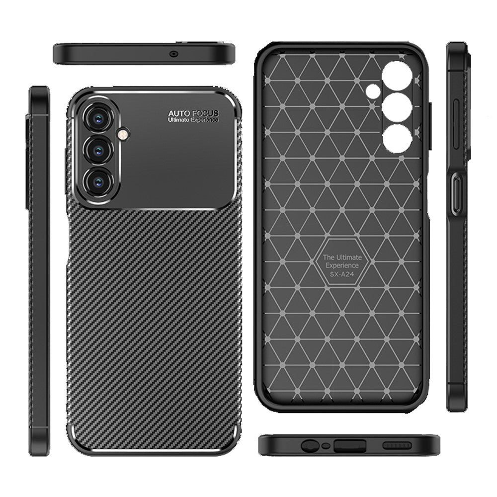 Samsung Galaxy A24 4G (162,1 x 77,6 x 8,3 mm) Kolfiberstruktur mobilskal Fallsäkert TPU mobilskal