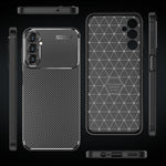 Samsung Galaxy A24 4G (162,1 x 77,6 x 8,3 mm) Kolfiberstruktur mobilskal Fallsäkert TPU mobilskal