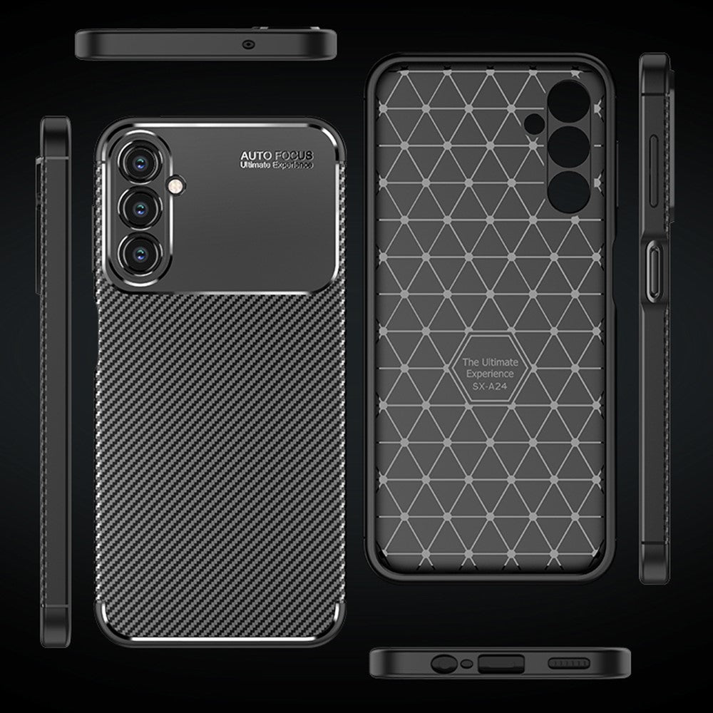 Samsung Galaxy A24 4G (162,1 x 77,6 x 8,3 mm) Kolfiberstruktur mobilskal Fallsäkert TPU mobilskal