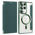 Card Holder Phone Case for Samsung Galaxy S23 Ultra Leather+TPU RFID Blocking Magnetic Phone Cover