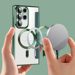 Card Holder Phone Case for Samsung Galaxy S23 Ultra Leather+TPU RFID Blocking Magnetic Phone Cover